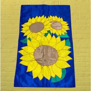 Evergreen Sunflowers House Flag 43" Spring Summer Yard Outdoor Garden Vintage